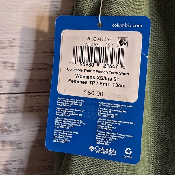 NWT Columbia Green Tek Womans Size XS Shorts - Picture 4 of 6
